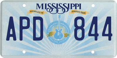 MS license plate APD844