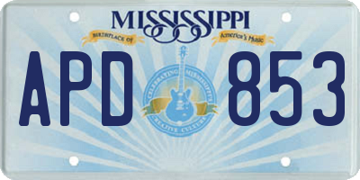 MS license plate APD853