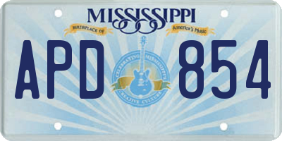 MS license plate APD854