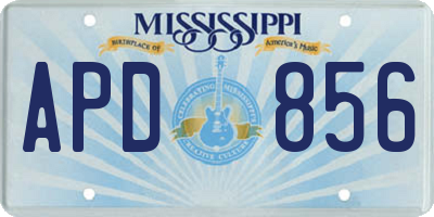 MS license plate APD856