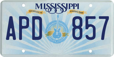 MS license plate APD857