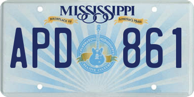 MS license plate APD861