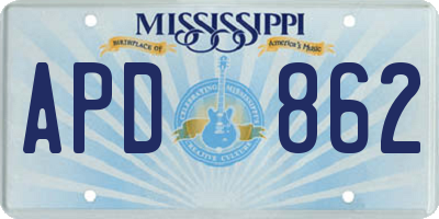 MS license plate APD862