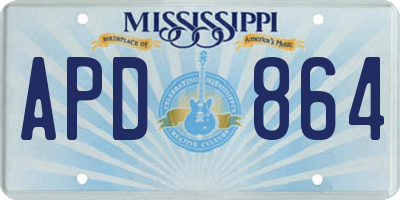 MS license plate APD864