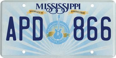 MS license plate APD866