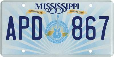 MS license plate APD867