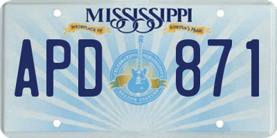 MS license plate APD871