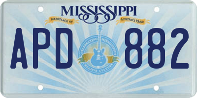 MS license plate APD882