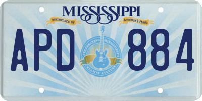 MS license plate APD884