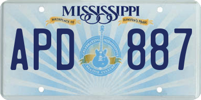MS license plate APD887