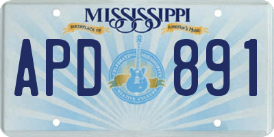 MS license plate APD891