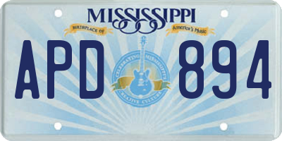 MS license plate APD894