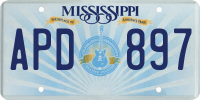 MS license plate APD897