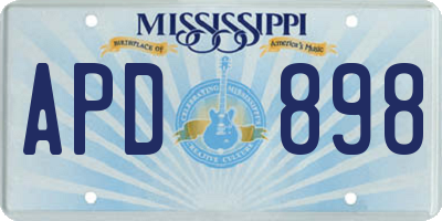 MS license plate APD898