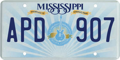 MS license plate APD907