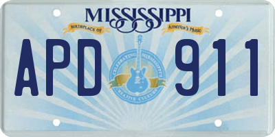 MS license plate APD911