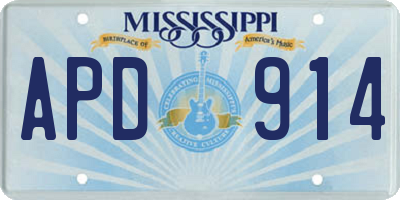 MS license plate APD914