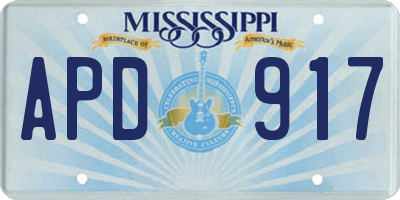 MS license plate APD917