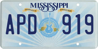MS license plate APD919