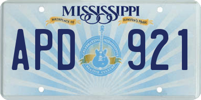 MS license plate APD921