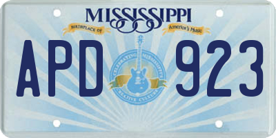 MS license plate APD923