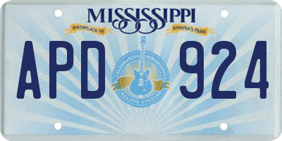 MS license plate APD924