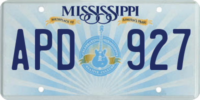 MS license plate APD927