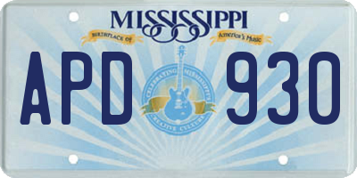 MS license plate APD930