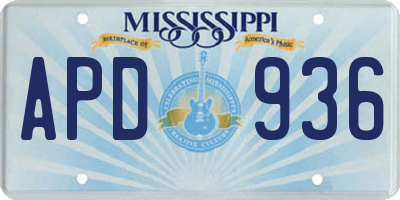 MS license plate APD936