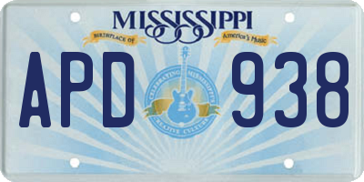 MS license plate APD938