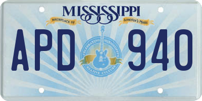 MS license plate APD940