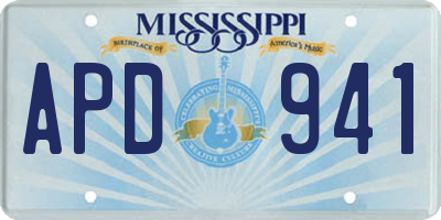 MS license plate APD941