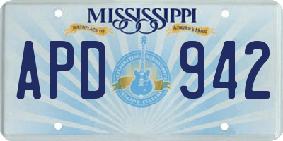 MS license plate APD942