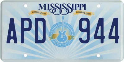 MS license plate APD944