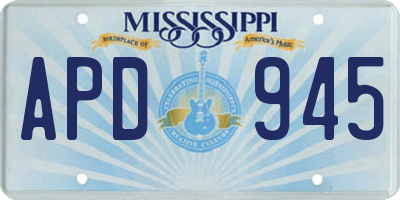 MS license plate APD945