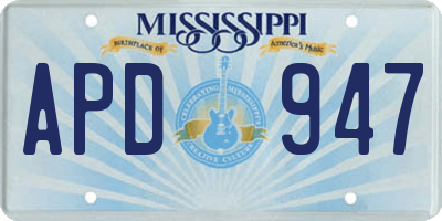 MS license plate APD947
