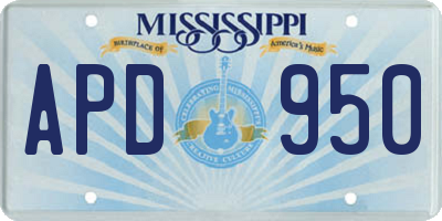 MS license plate APD950