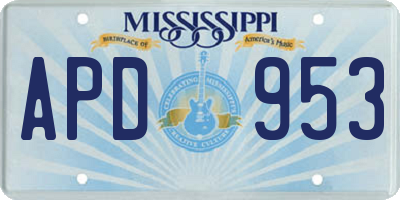 MS license plate APD953
