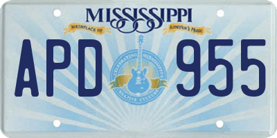 MS license plate APD955