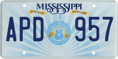 MS license plate APD957