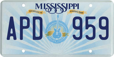 MS license plate APD959
