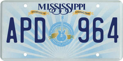 MS license plate APD964