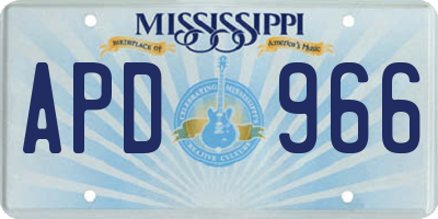 MS license plate APD966