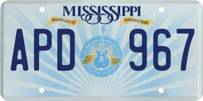 MS license plate APD967