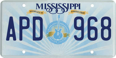 MS license plate APD968