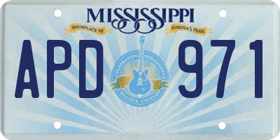 MS license plate APD971