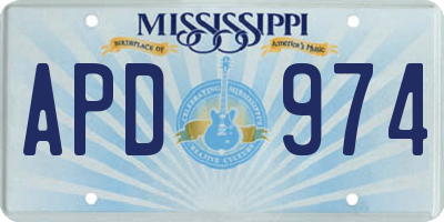 MS license plate APD974