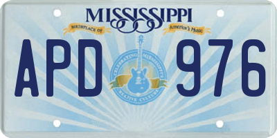 MS license plate APD976