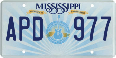 MS license plate APD977