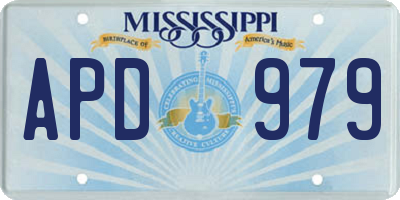 MS license plate APD979